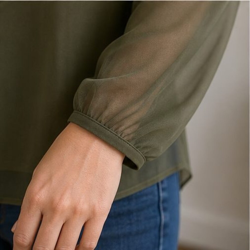 Olive Ruffle Blouse - Picture 5 of 6